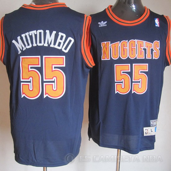Camiseta Mutombo #55 Denver Nuggets Azul - Haga un click en la imagen para cerrar